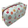 Travel Pouch Cosmetic Makeup Bag - Raining Cat kitten & donuts sprinkles Trip Case Portable for Toiletry Travel Bag | Aqua Color | 9x4x4 inches view 2