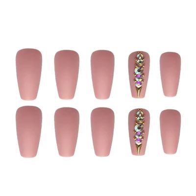 Press On Nails Medium Coffin Nude