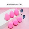 AOA STUDIO Collection MiNi Makeup Sponge Set Blender Latex Free and High-definition of 6 For Powder Cream Liquid, Super Soft Wonder Beauty Cosmetic 3 Tear Drop + Beveled Shape (Pink) view 2