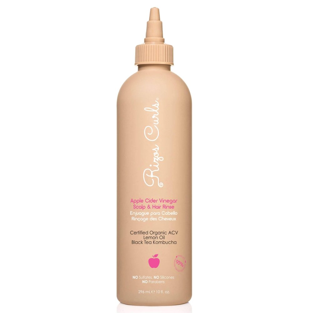 Rizos Curls Apple Cider Vinegar Scalp & Hair Rinse, Clarifies to Remove Product Buildup, Balance Oils, Revive Hair & Scalp, Enhances Softness & Shine, 10 oz