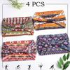 Aceorna African Headbands Boho Knotted Hairbands Stretch Wide Head Wraps Elastic Yoga Turban Hair Scarfs Workout Printed Hair Accessories for Women Pack of 4 (Style E) view 2