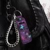 Baxinh Galaxy Butterfly Chapsticks Holder Keychain for Lipstick Lip Balm, Functional Lipstick Holder Clip-on Keychain Car Accessories for Women Girl, Purple view 3
