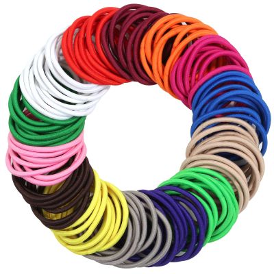 Anezus 200 Pcs Hair Ties for Women Girls Hair Elastics Hair Bands Ponytail Holders Hair Rubber Bands for Thick Straight Curly Hair (Multi-colored)