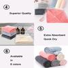 Lumimi Bath Pre Dry Hair Towel 2 Pack Quick Dry Hair Super Absorbent Lightweight Turban with Button Hair Drying Wrap Shower Wellness, Red Grey view 3