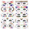 10 Sheets Rainbow Temporary Tattoos, Pride Tattoos Rainbow Face Tattoo Decoration Eyes, Butterfly, Star, Heart Tattoos for LGBT, Pride Festivals view 1