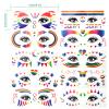 10 Sheets Rainbow Temporary Tattoos, Pride Tattoos Rainbow Face Tattoo Decoration Eyes, Butterfly, Star, Heart Tattoos for LGBT, Pride Festivals view 2