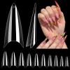 Lionvison 500PCS Clear Stiletto Nail Tips, Medium Wide Acrylic Nail Tip for Dip Powder, Half Cover False Nail Tip, French Tips Nail Extensions for Nail Salon, 10 Sizes Fake Nail Tips view 1