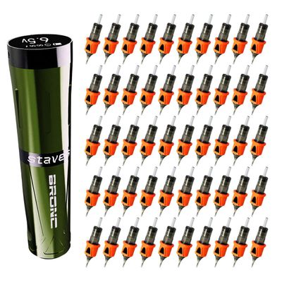 BRONC Green Staves Tattoo Rotary Pen & 50PCs #12 RM BIGWASP Assorted Cartridge Needles Bundle