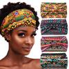Aceorna African Headbands Boho Knotted Hairbands Stretch Wide Head Wraps Elastic Yoga Turban Hair Scarfs Workout Printed Hair Accessories for Women Pack of 4 (Style D) view 1