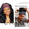 Aceorna African Headbands Boho Knotted Hairbands Stretch Wide Head Wraps Elastic Yoga Turban Hair Scarfs Workout Printed Hair Accessories for Women Pack of 4 (Style D) view 4