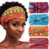 Aceorna African Headbands Boho Knotted Hairbands Stretch Wide Head Wraps Elastic Yoga Turban Hair Scarfs Workout Printed Hair Accessories for Women Pack of 4 (Style B) view 1