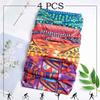 Aceorna African Headbands Boho Knotted Hairbands Stretch Wide Head Wraps Elastic Yoga Turban Hair Scarfs Workout Printed Hair Accessories for Women Pack of 4 (Style B) view 2