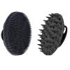 INNERNEED Food-Grade Soft Silicone Body Scrubber Shower Brush, with Scalp Massager Shampoo Brush, Wet & Dry Manual Scalp Care Hair Washing (Black) view 1