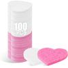 100-Count Compressed Facial Sponges for Estheticians Heart Shape Natural Cellulose Sponge Cosmetic Spa Sponges for Face Cleansing, Massage, Pore Exfoliating, Mask, Makeup Removal, White+Pink view 1