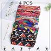 Aceorna African Headbands Boho Knotted Hairbands Stretch Wide Head Wraps Elastic Yoga Turban Hair Scarfs Workout Printed Hair Accessories for Women Pack of 4 (Style A) view 2