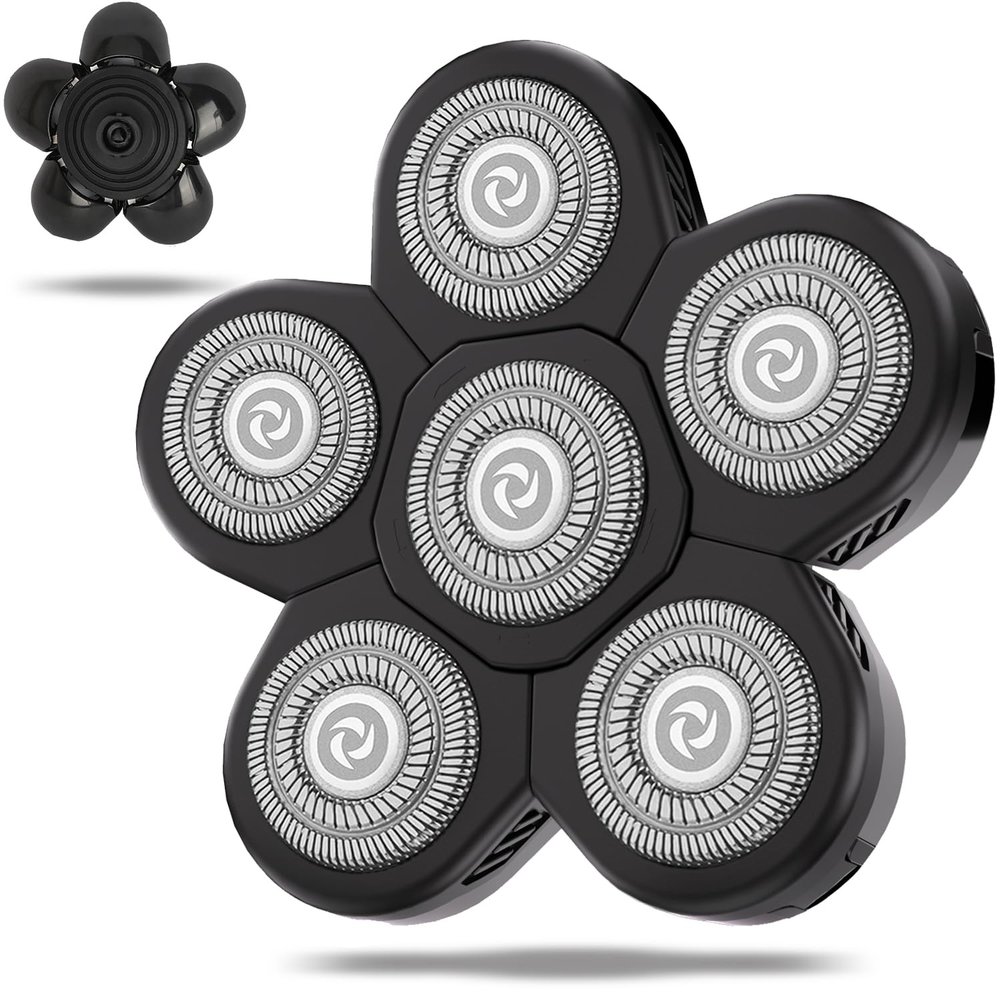 UPTARD Head Shaver Replacement Heads,Head Shaver Replacement Blades, Head Shavers for Bald Men,Head shavers for Men, Stainless Steel Rotary Blades for Electric Head Razor (black6)