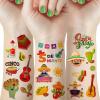 60 Pieces Cinco De Mayo Mexican Fiesta Tattoos for Kids, Fiesta Party Decorations, Taco Pinata Bachelorette Temporary Tattoo Stickers for Party Supplies Favors view 1