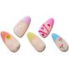 GLAMERMAID Light Colorful Rainbow Press on Nails Medium Almond, Tie Dye Jelly Soft Gel False Nals, Stiletto Glue on Nails Kit for Women, Reusable Short Oval Stick on Acrylic Fake Nails Manicure Set view 2