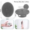 INNERNEED Food-Grade Soft Silicone Body Scrubber Shower Brush, with Handheld Facial Cleansing Skin Brush, with Scalp Massager Shampoo Brush (Gray) view 2