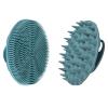 INNERNEED Food-Grade Soft Silicone Body Scrubber Shower Brush, with Scalp Massager Shampoo Brush, Wet & Dry Manual Scalp Care Hair Washing (Dark Green) view 1