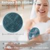 INNERNEED Food-Grade Soft Silicone Body Scrubber Shower Brush, with Scalp Massager Shampoo Brush, Wet & Dry Manual Scalp Care Hair Washing (Dark Green) view 2