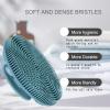 INNERNEED Food-Grade Soft Silicone Body Scrubber Shower Brush, with Scalp Massager Shampoo Brush, Wet & Dry Manual Scalp Care Hair Washing (Dark Green) view 3