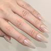 GLAMERMAID Chrome Press On Nails Medium Almond, White Handmade Metal Fake Nails Stiletto, Glitter Glazed Donut False Nail Short Oval, Glossy Natural Reusable Acrylic Stick Glue on Nails Kit for Women view 2