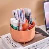 RIPTEADRY Makeup Brush Holder, 360 Rotating Makeup Organizer, 5 Slot Makeup Brushes Cup Pen Holder, Desk Storage Container, for Vanity Decor, Cosmetic Display view 3