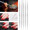 5pcs Double Head Nail Art Dotting Pen, Stainless Steel Nail Painting Pen, DIY Decoration Dotting Pen, Art Rhinestones Drawing Nail Art Dotting Pen, Wholesale Business view 2