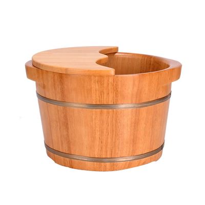 ONCLI Wood Foot Bath Bucket Footbath,Oak Foot Bath Barrel,Smooth and Delicate Pedicure Barrels for Soaking Feet Spa Wooden Tub Foot Care with LidAnti-Cracking,Durable Super Easy to use