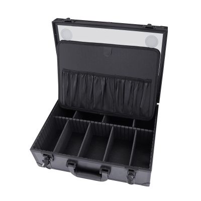 InSyoForeverEC Makeup Case with Lighted Mirror, Makeup Bag Makeup Train Case, Portable Cosmetic Organizer with Adjustable Dividers, Makeup Brushes Storage Organizer, Makeup Accessories & Tools Case