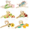 6 Pcs Metal Flower Tulip Clips with Strong Hold for Long, Thick & Curly Hair - Cute Strawberry, Butterfly Jaw Hair Clamps for Fashion & Big Hair Styles - For Women and Girls view 1