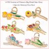 6 Pcs Metal Flower Tulip Clips with Strong Hold for Long, Thick & Curly Hair - Cute Strawberry, Butterfly Jaw Hair Clamps for Fashion & Big Hair Styles - For Women and Girls view 2