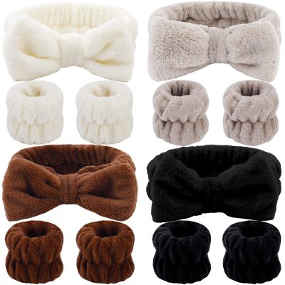 12PCS Spa Microfiber Headband and Wrist Towels for Women - Soft Absorbent Elastic Bow Skincare Set for Makeup, Hair Washing, and Facial Care