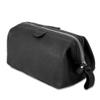 KomalC Large Premium Leather toiletry bag for Men and Women, travel utility Dopp kit wash bag (Black) view 1