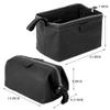 KomalC Large Premium Leather toiletry bag for Men and Women, travel utility Dopp kit wash bag (Black) view 2