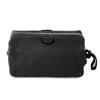 KomalC Large Premium Leather toiletry bag for Men and Women, travel utility Dopp kit wash bag (Black) view 3