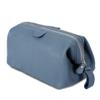 KomalC Large Premium Leather toiletry bag for Men and Women, travel utility Dopp kit wash bag (Blue) view 1