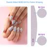 80/80 Grit Nail Files (10 Pack), Emery Boards for Acrylic Nails and Gel Nails, Coarse Nail File Double Sided 80 Grits Emory Professional Nail Filers Reusable Washable Manicure Curved Gray view 2