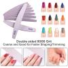80/80 Grit Nail Files (10 Pack), Emery Boards for Acrylic Nails and Gel Nails, Coarse Nail File Double Sided 80 Grits Emory Professional Nail Filers Reusable Washable Manicure Curved Gray view 3