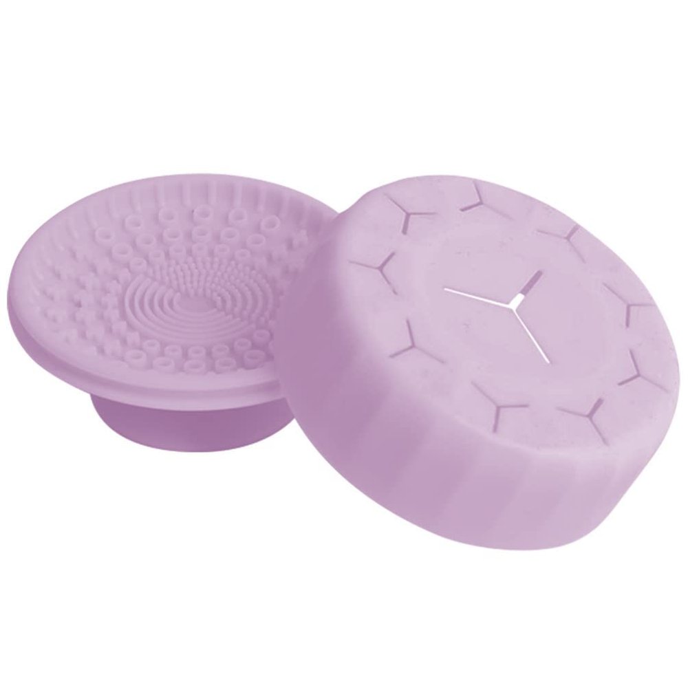 FRCOLOR Travel Makeup Brush Cleaner Box Dual-use Silicone Cleaning Pad for Makeup Tools for Eyeshadow Brow Brushes Elastic Design for Easy Cleaning