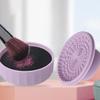 FRCOLOR Travel Makeup Brush Cleaner Box Dual-use Silicone Cleaning Pad for Makeup Tools for Eyeshadow Brow Brushes Elastic Design for Easy Cleaning view 3