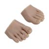 1 Pair Silicone Nail Practice Trainning Foot Flexible Manicure Nail Art Training Display Fake Half Foot Model Pedicure Practice (Dark Skin Color) view 2