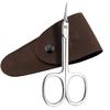 Solingen Cuticle Scissors made in Germany - with Curved Blade - Pedicure Beauty Grooming Kit for Nail, Eyebrow, Eyelash - Brown Tower Point view 1