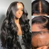 13x6 HD Body Wave Lace Front Wigs Human Hair Pre Plucked 200% Density 12A Transparent Lace Frontal Wigs with Baby Hair Wear and Go Glueless Brazilian Wigs Human Hair for Women Natural Black 20 Inch view 1