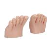 1 Pair Silicone Nail Practice Trainning Foot Flexible Manicure Nail Art Training Display Fake Half Foot Model Pedicure Practice (Medium Skin Color) view 3