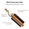 Wooden Cleaning Finger Nail Brush with Nylon Charcoal Bristles & Hanging Rope - Double-Sided Fingernail Brush for Scrubbing Fingernails - Pumice Stone - Natural Earth Lava Black - Health Foot Care view 3