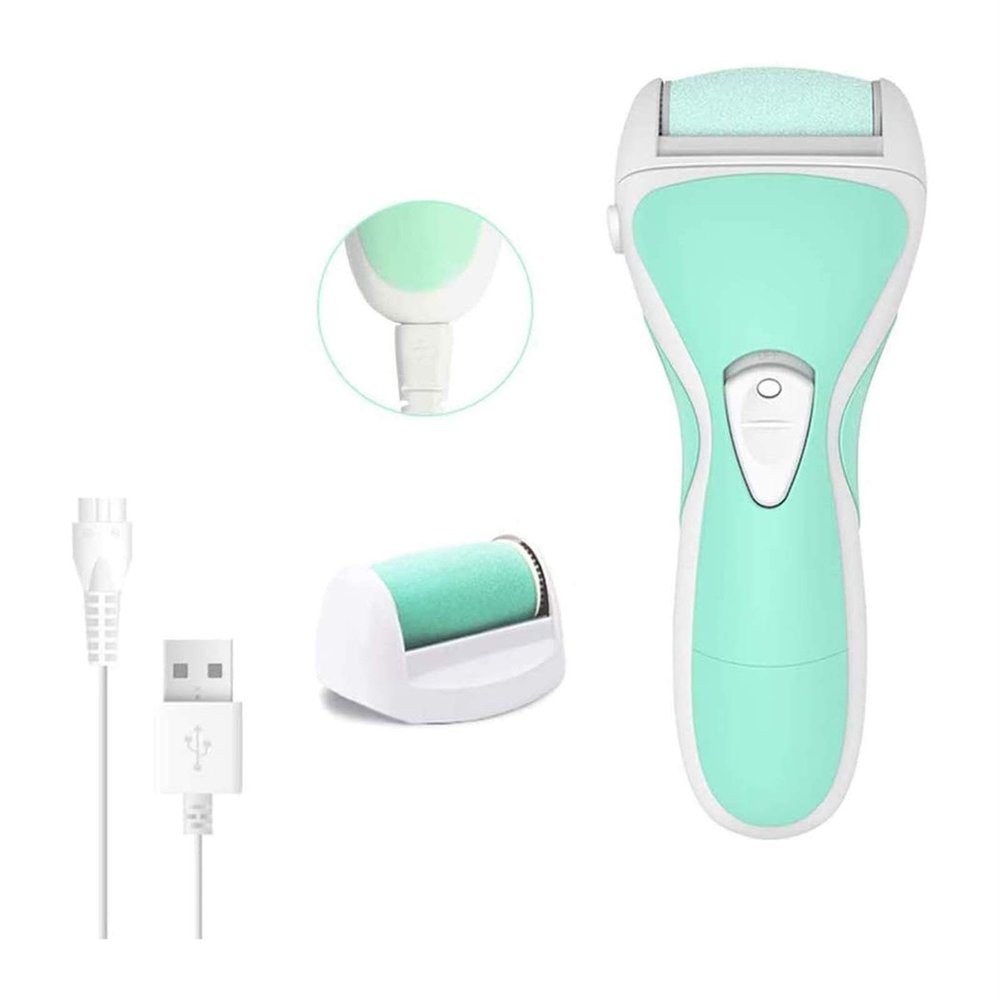 GIENEX Feet Callus Remover Electric Foot File Dead Skin Pedicure Tool Electronic Wet & Dry Vacuum Scrubber with 2 Coarse Roller Heads Heel Care Rechargeable Remover.