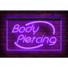 100018 Body Piercing Tattoo Shop Center Home Decor Display LED Light Neon Sign (12" X 8", Purple) view 1
