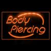 100018 Body Piercing Tattoo Shop Center Home Decor Display LED Light Neon Sign (12" X 8", Orange) view 2